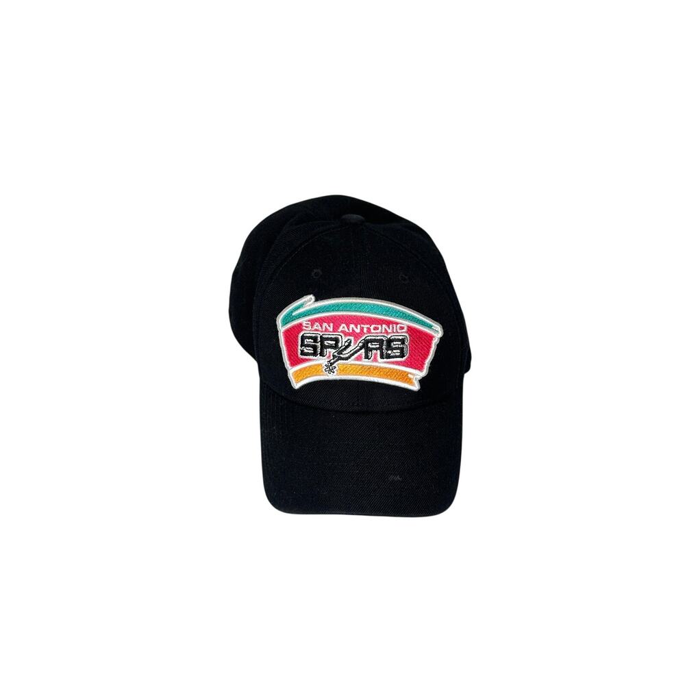 Mitchell & Ness San Antonio Spurs Cap Black Pink Green Gold Embroidered Wool